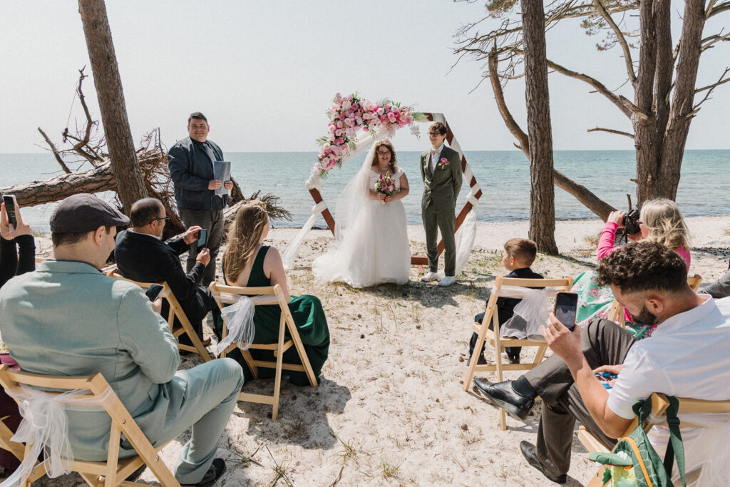 beach destination wedding in Europe, in Scandinavia