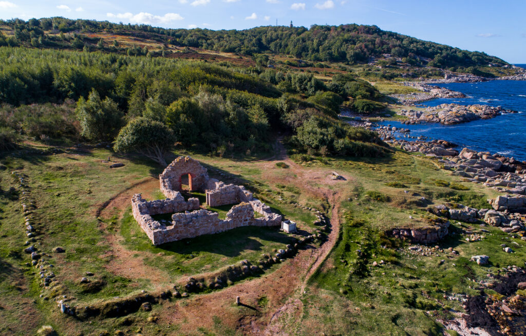 Aerial view to the Solomons chapel on Bornholm